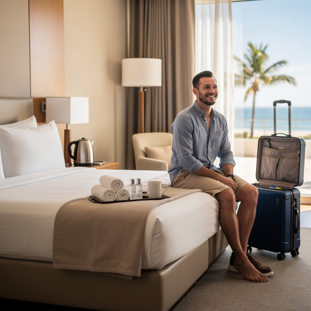 LA PLAYA INN hotel amenities including comfortable lounge area and guest services at our Santa Barbara location